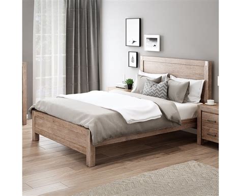Nowra Bed Frame In Light Oak Colour Bedroom Furniture With Solid Wooden