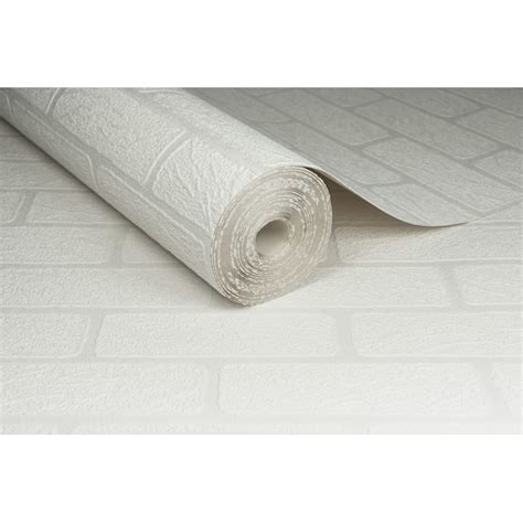 Graham And Brown Eclectic 56 Sq Ft White Vinyl Paintable Textured Brick