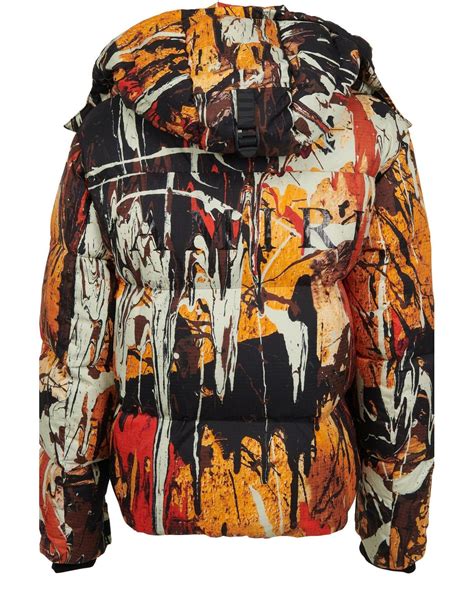 Amiri Splatter Down Puffer In Orange For Men Lyst Uk