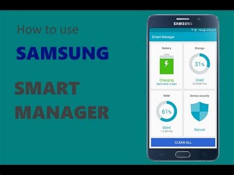 How To Use Samsung Smart Manager Youtube