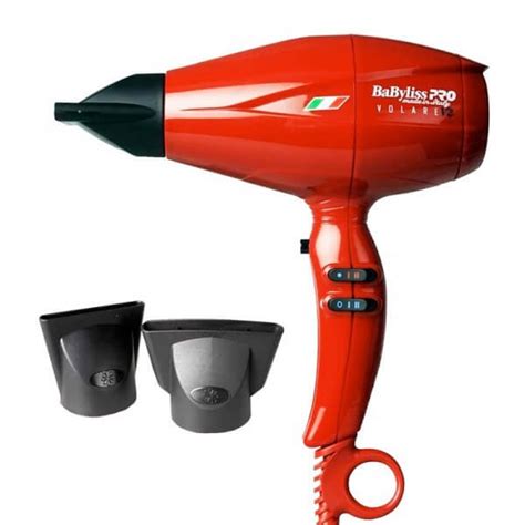 A variety of heat and speed settings give you precise control as well. BaBylissPro™ Nano Titanium Volare® V1 Full-Size Dryer Black or Red - Salon Backbar
