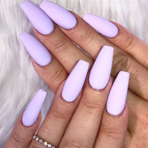 Purple pastel nails | Purple acrylic nails, Purple nails, Matte nails