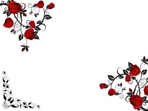Stylish Flower Frame Psd Download — Red Rose — Картинки и Рисунки