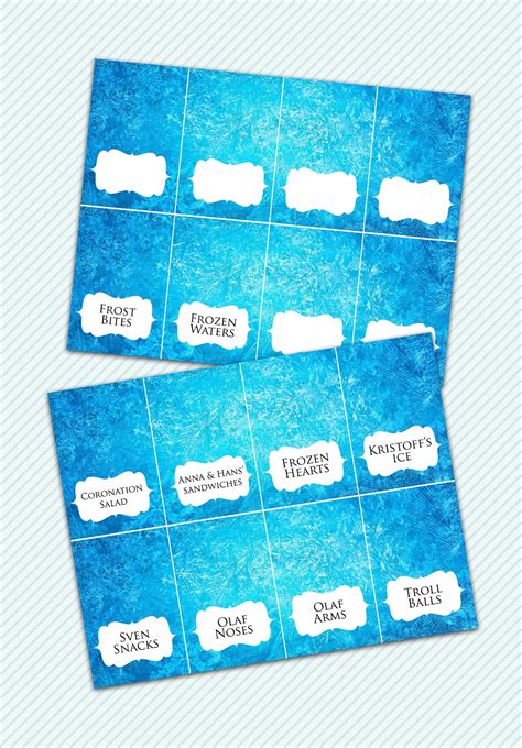 Frozen Place Cards Free Printables Free Printable Templates