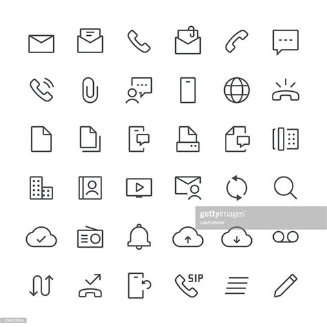 Communication Icons Set 1 Thin Line Series High Res Vector Graphic