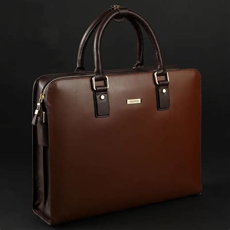 Luxury Brand High Quality Business Genuine Leather Briefcase Mens 14