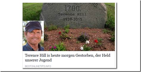 Terence hill wird 80 mit 15 jahren besucht er für drei jahre eine schauspielschule. Bud Spencer verkündet den Tod von Terence Hill. Und dies ...