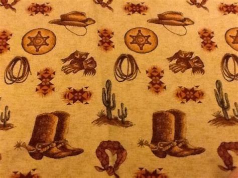 Stroheim And Romann Westerncowboy Theme Rich Chenille Upholstery