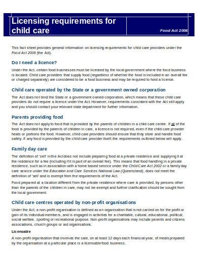 11 Child Care Fact Sheet Templates In Pdf Word