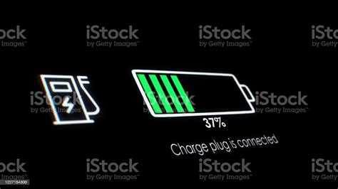 Electric Car Battery Indicator Showing An Increasing Battery Charge The