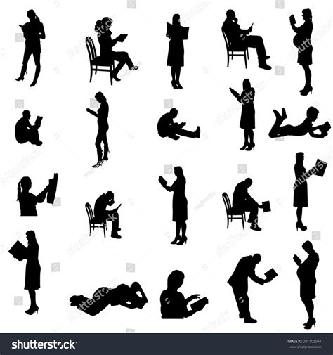 Vector Silhouettes People Sitting Chair Stock Vector 201103094 ...