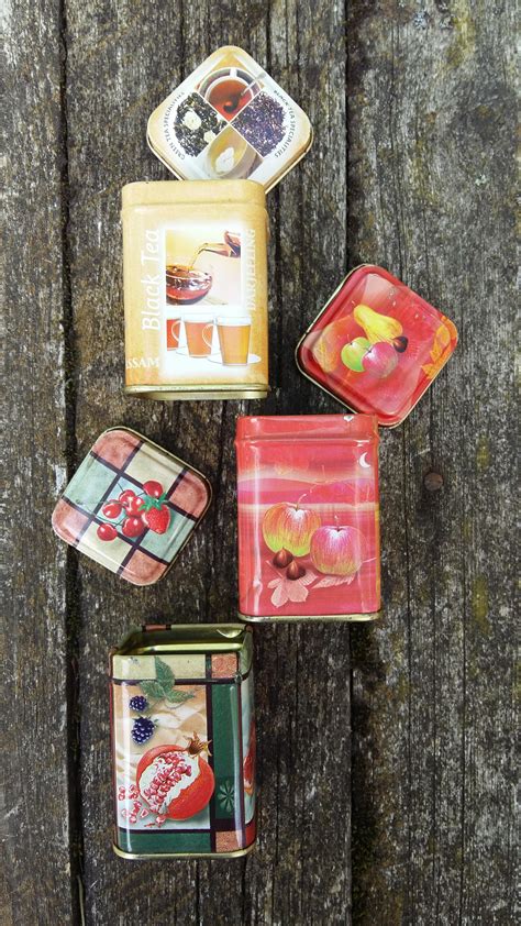 Tin Box Mini Tin Boxes Set Vintage Tee Boxes Small Metal Etsy Ireland