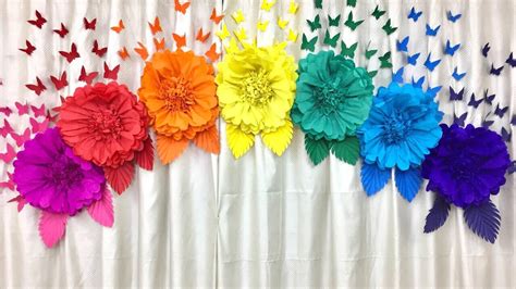 Easy Paper Flowers Birthday Decoration At Home You