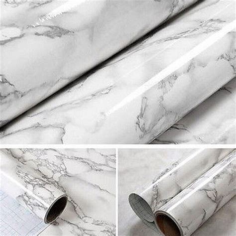 Marble Contact Paper Self Adhesive Glossy Worktop Peel Stick Wallpaper