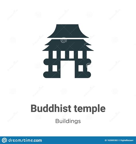 Buddhist Temple Vector Icon On White Background Flat Vector Buddhist