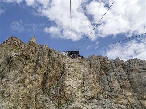 Lagazuoi Falzarego Pass Seilbahn Dolomiten Nach Oben 12024587 Stock