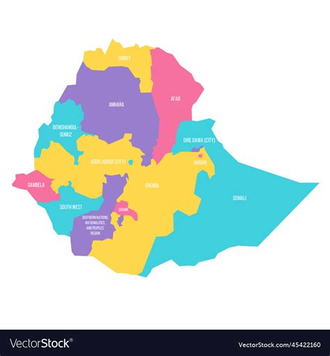 Ethiopia Political Map Of Administrative Divisions