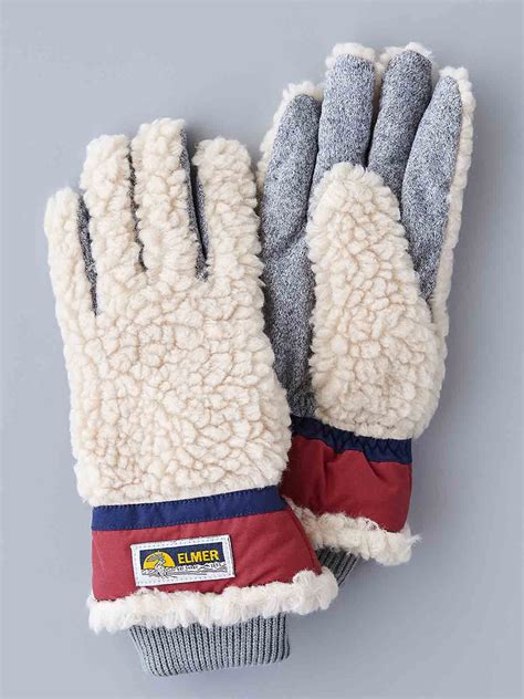 Elmer Wool Pile Fingers Gloves Conductive Beige Wine Visitor Store