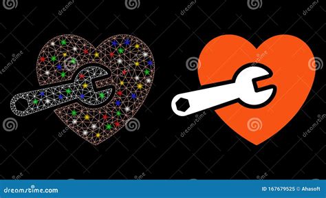 Flare Mesh 2d Heart Surgery Icon With Flare Spots Stock Vector Illustration Of Flash Like