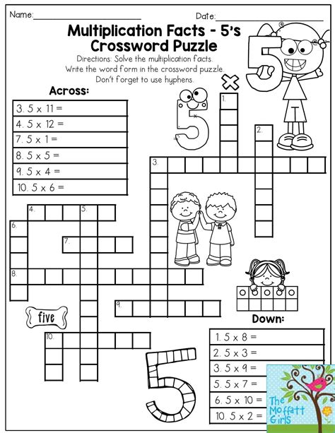 Multiplication Facts Crossword Puzzle Third Grade Students Love This