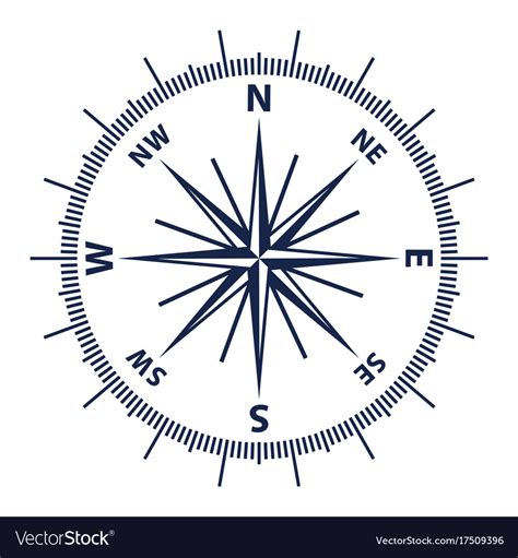 Wind Rose Nautical Compass Royalty Free Vector Image