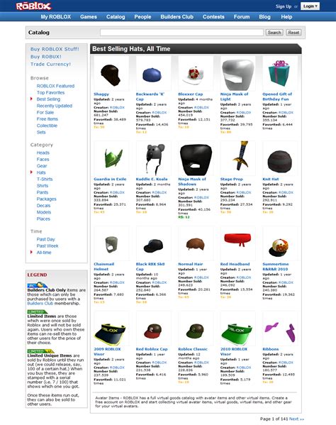 Roblox Catalog Template