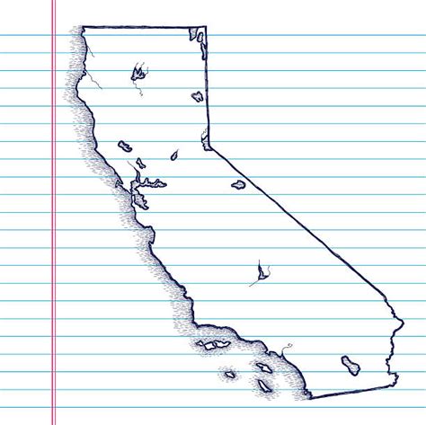 California Detailed Map Illustrations Royalty Free Vector Graphics