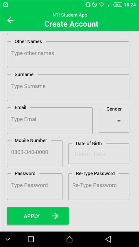 To Create An Account Mynti Mobile App Guide 1