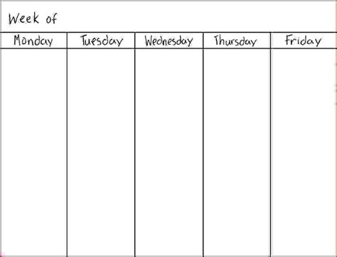 Free Printable 7 Day Calendar