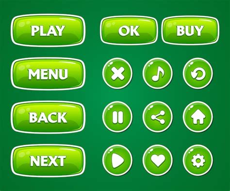 Premium Vector Game Ui Set Of Cartoon Buttons Set Of Buttons For