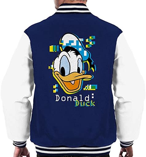 Disney Donald Duck Pixels Mens Varsity Jacket Amazonfr Vêtements