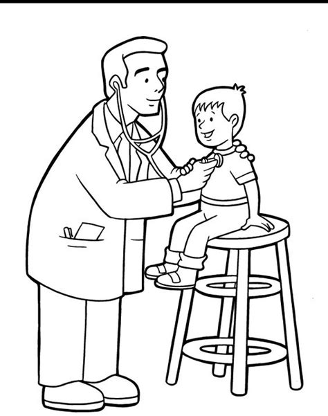 Doctor Coloring Page Pediatrician Printable Image Images