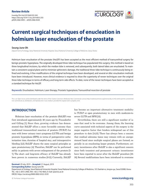 PDF Current Surgical Techniques Of Enucleation In Holmium Laser Enucleation Of The Prostate