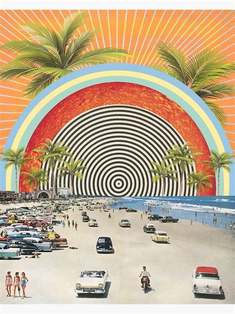 Beach Vibes Poster By Leafandpetal Redbubble Op Art Collage Art