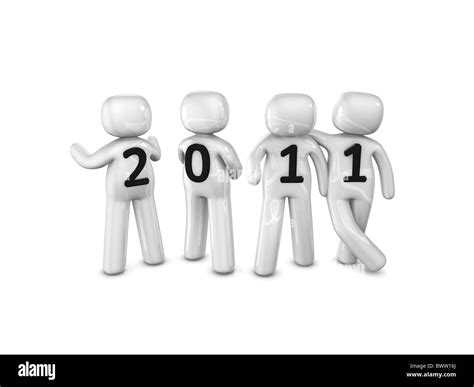 3d Rendering 2011 New Year Eve Concept Isolated On White Background
