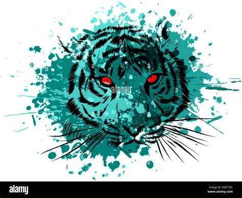 Tiger Eyes Mascot Graphic In White Background Stock Vector Image Art