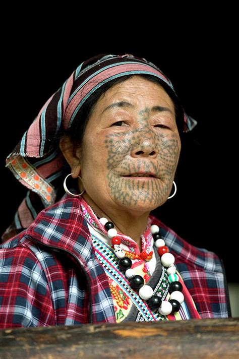 Dulong Woman With Facial Tattoos Photograph By Tony Camacho Fine Art America