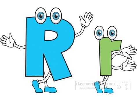 Cartoon Style Letters Upper And Lower Case Letter Alphabet R Upper Lower Case Cartoon