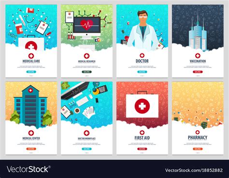 Set Of Medical Posters Health Care Royalty Free Vector Image