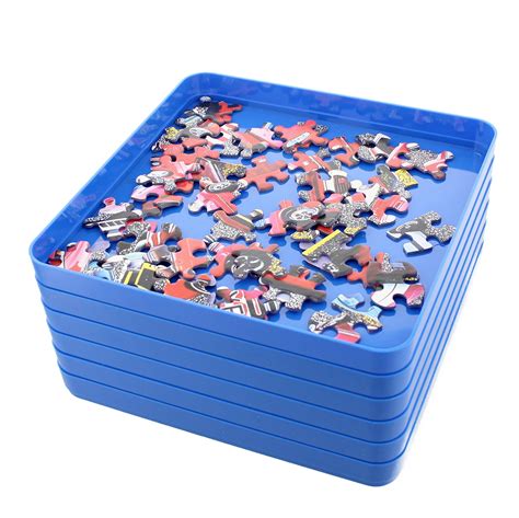 Puzzle mates 2000 piece jigsaw board storage mat case roll felt mat. Jigitz Jigsaw Puzzle Sorter Trays - 6PK Plastic Puzzle ...