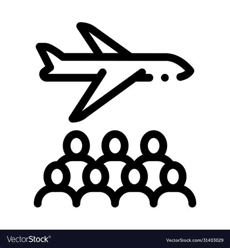 Aircraft Passengers Icon Outline Royalty Free Vector Image