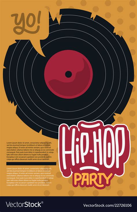 Hip Hop Poster Template Design With A Broken Vinyl