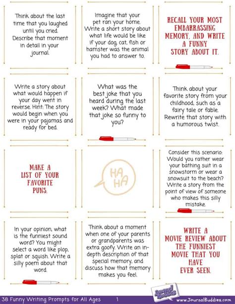 Funny Prompts Printable