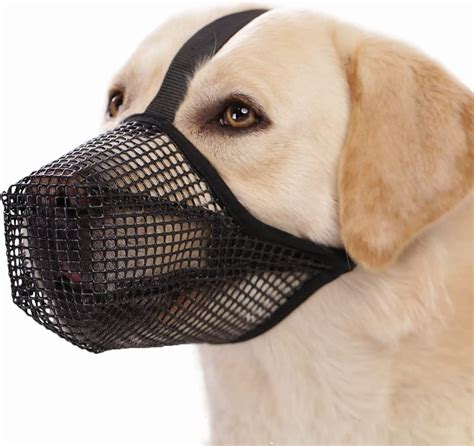 Dog Muzzle With Rounded Mesh Soft Adjustable Mesh Muzzles Breathable