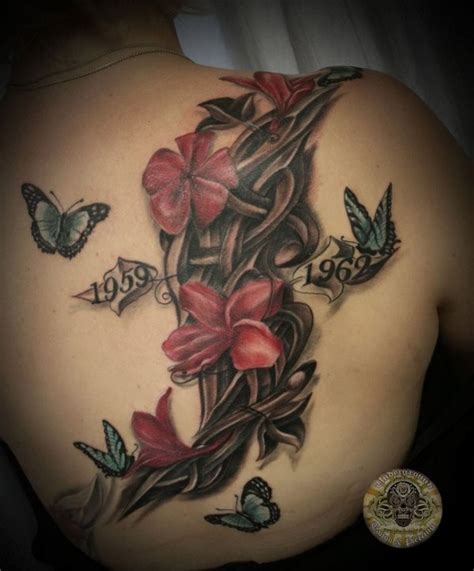 55 Floral Memorial Shoulder Tattoo Design Png  2023