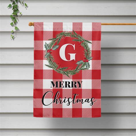Christmas Garden Flag Welcome Flag Personalized House Flag Etsy