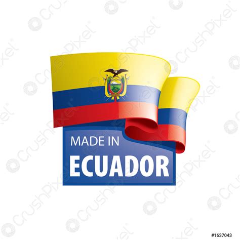 Bandera ecuador ilustración vectorial sobre fondo blanco vector de