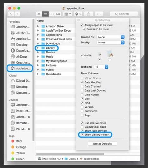 How To Show Your User Library In Macos Catalina Mojave High Sierra
