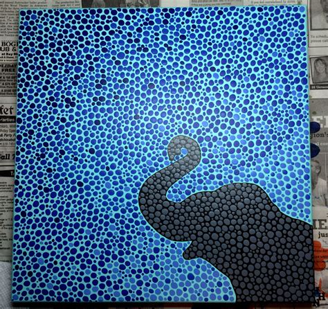 Elephant Dot Painting Dot Art Painting Dot Painting Word Art Canvas
