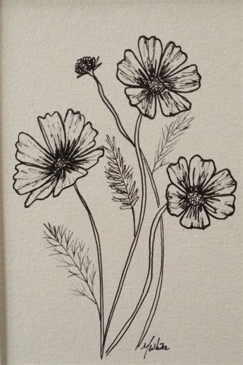 50 Easy Flower Pencil Drawings For Inspiration | Pencil drawings of